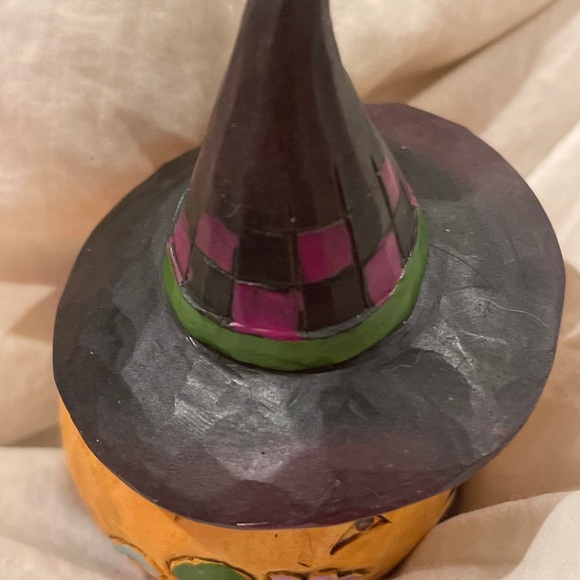 Jim Shore Mini Pumpkin Witch Hat Figurine 4024652 Jack o Lantern Halloween 2011 - Picture 6 of 6